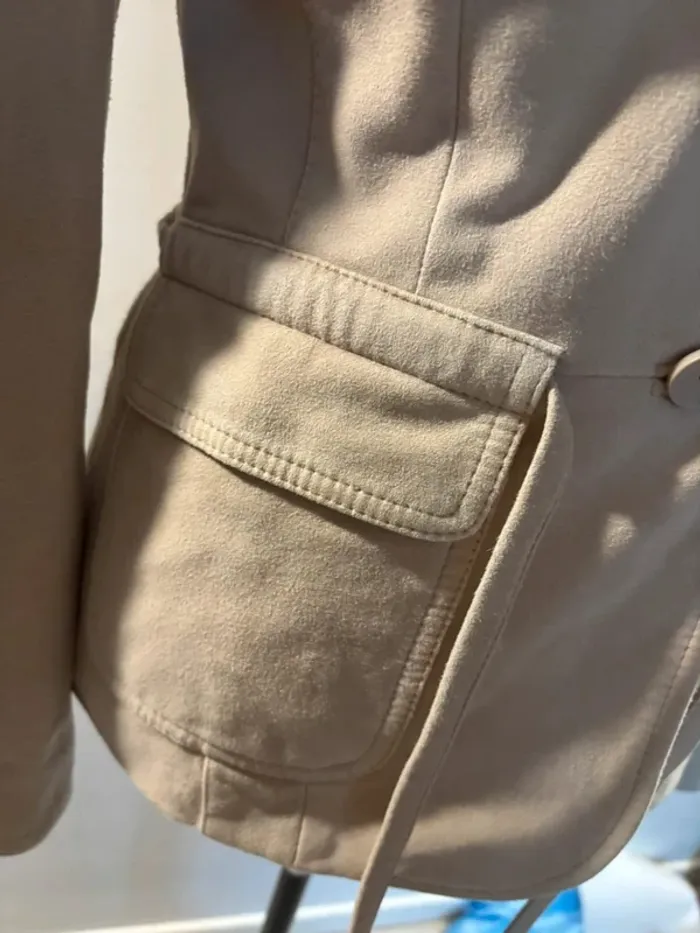 Blazer femme en suédine beige Mango 38 - photo numéro 4