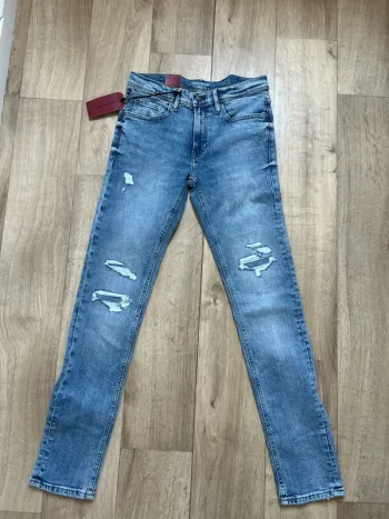Jeans bleu clair destroy Teddy Smith flash jr skinny 16ans