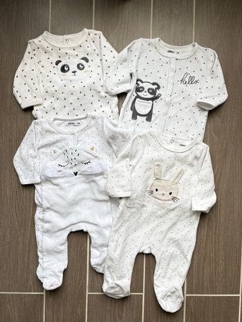 Lot pyjamas velours 3 mois