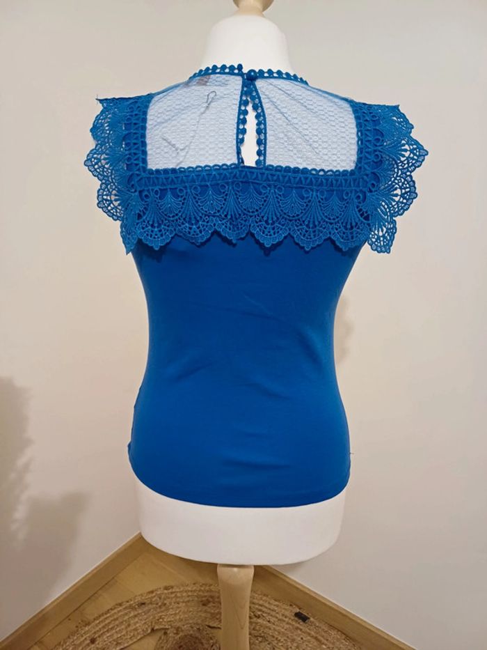 Blouse chic bleue neuve CC Fashion taille S 36 - photo numéro 4