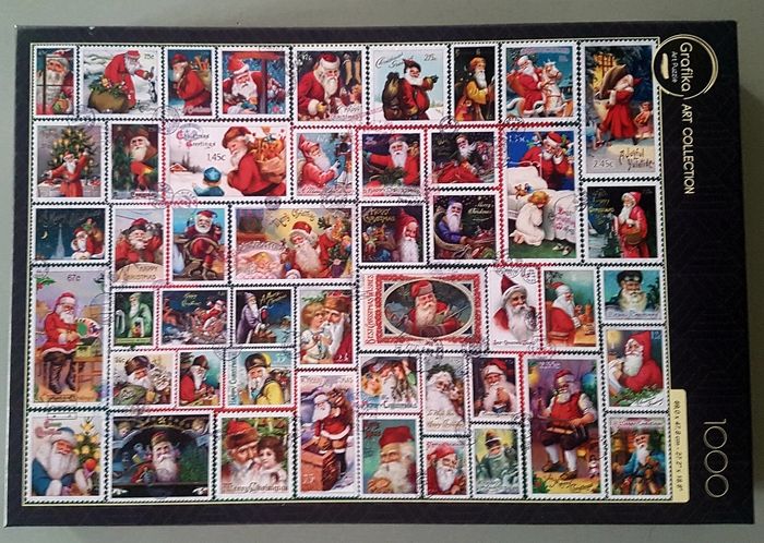 Puzzle 1000 pièces " Timbres de Père Noël " complet