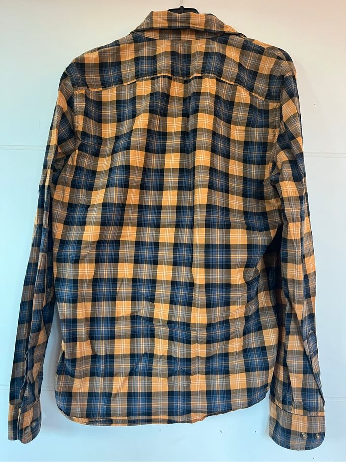 Chemise Timberland à carreaux bleu jaune - photo numéro 4
