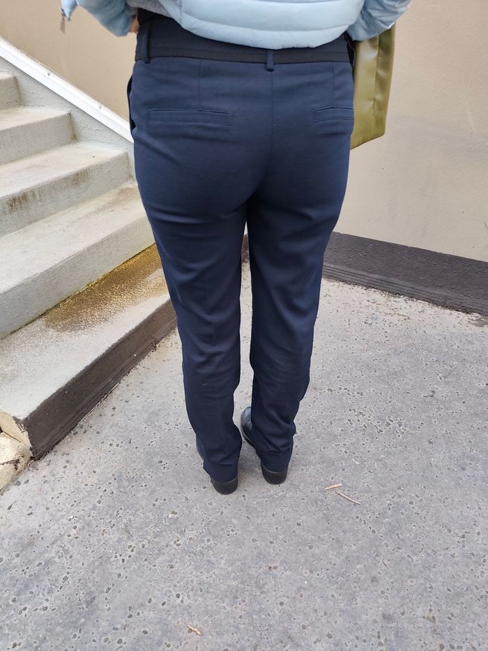 Pantalon camaïeu droit marine coton - photo numéro 4