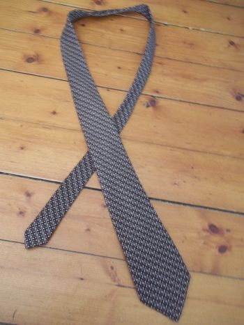 Cravate marron carrés beiges (Access2)