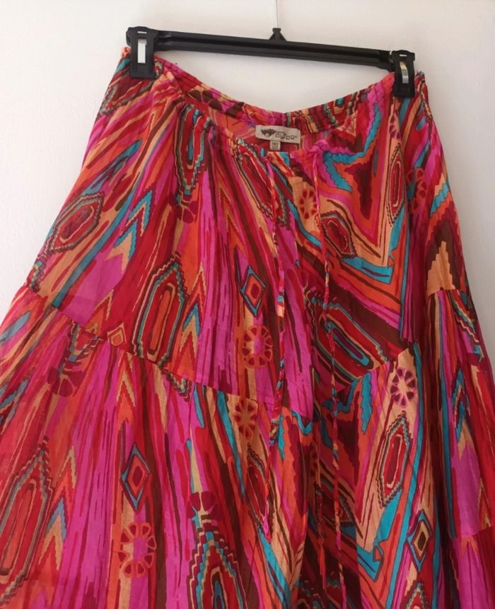 Pantalon à Jambes Larges Femme Léger Coloré Imprimé en Coton | Look Hippie, Bohème & Estival 💐🌞 - photo numéro 3