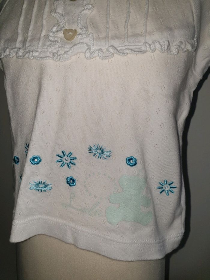 T-shirt blanc manches courtes Lulu Castagnette 18 mois - photo numéro 3