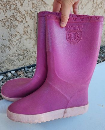 Bottes de pluie Boatilus pointure 32 rose paillettes