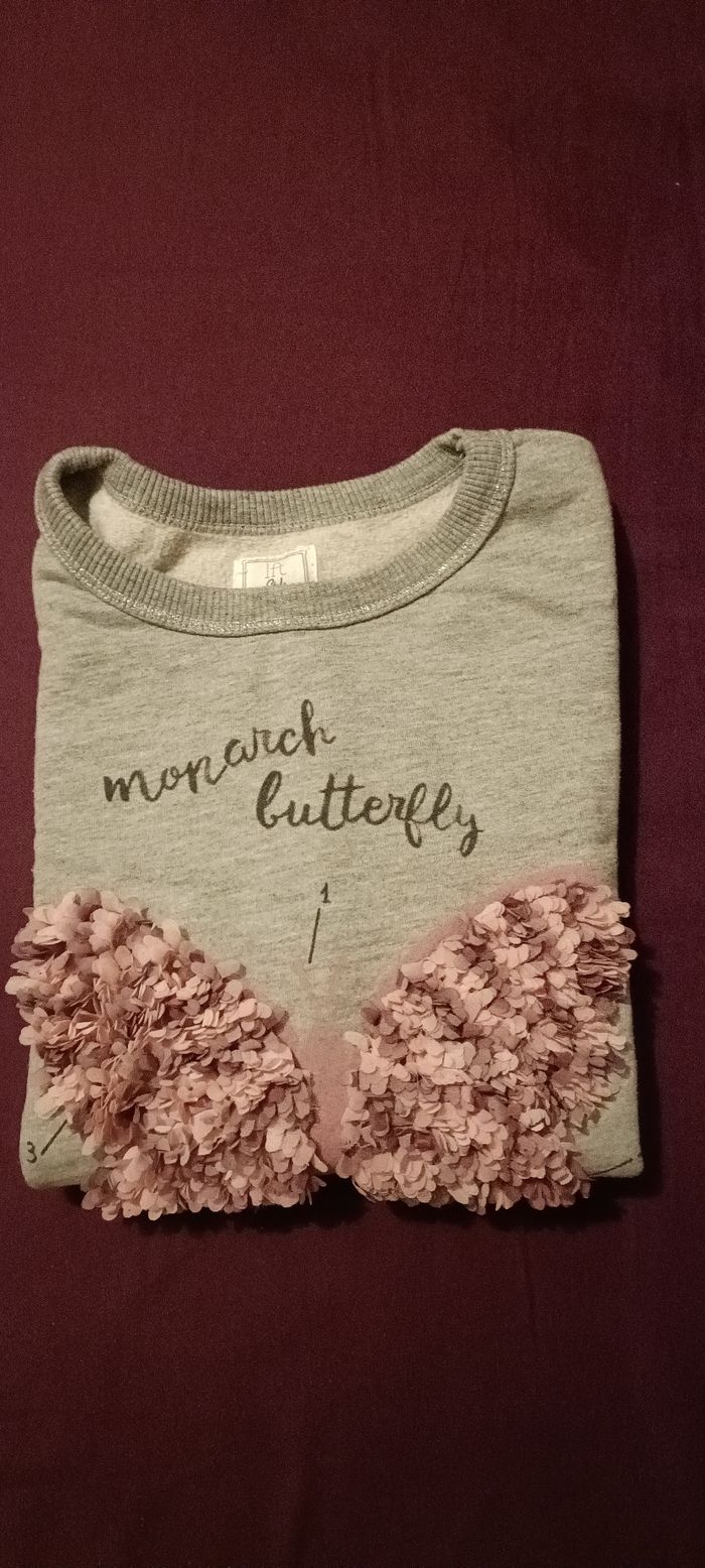 Sweat lft girls 9 10 ans papillons