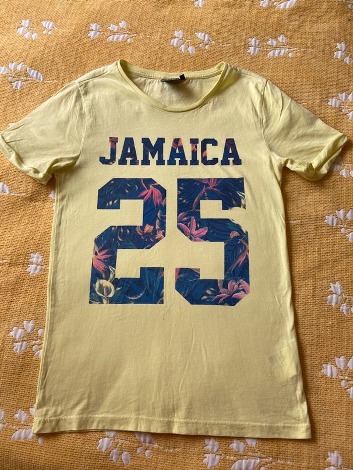 Tee-shirt jaune We taille xs 100% coton manches courts, col rond, neuf - photo numéro 5