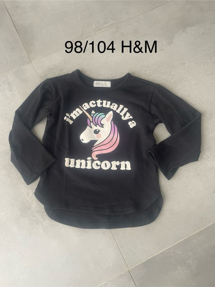 Tee shirt manches longues licorne 98/104 H&M