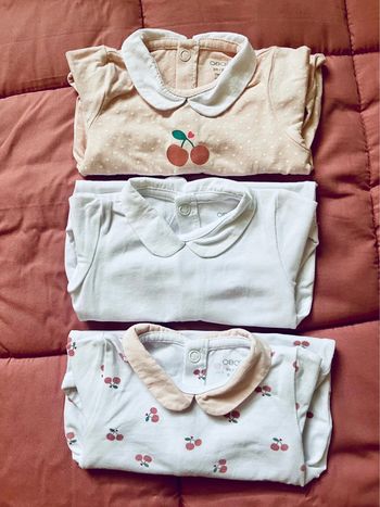 Lot body manches courtes avec col-Taille 3 mois-Obaïbi