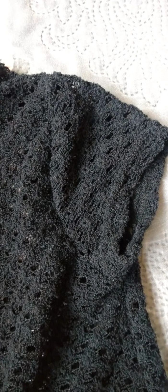 Haut noir ajouré en crochet vintage femme jennyfer 36 - photo numéro 13