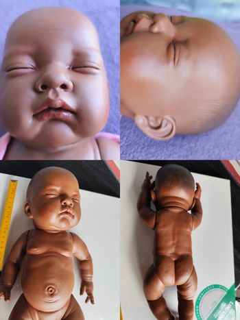 Poupée bebe poupon de couleur realiste sexué fille vintage style berenguer reborn peau noire metisse