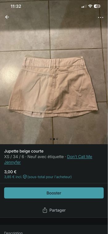 Jupe beige courte 