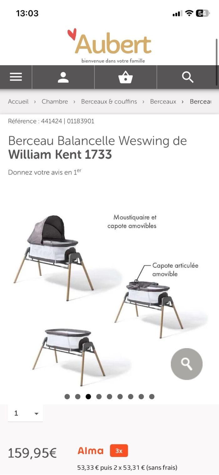Berceau balancelle William Kent neuf - photo numéro 8