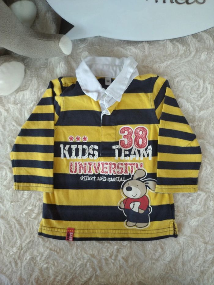 Polo tee shirt manches longues Garçon 6 mois Lapin Baseball - photo numéro 2