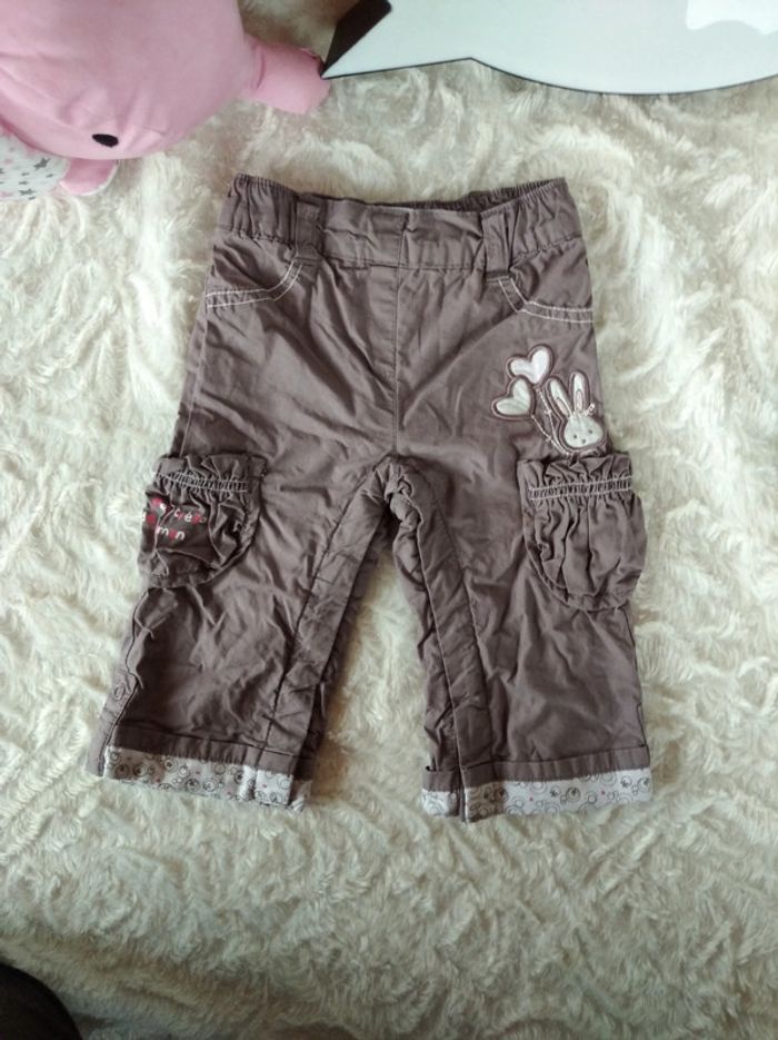 Pantalon doublé Fille 6 mois "Le petit trésor de maman" Lapin cœur Petit Kimbaloo - photo numéro 2