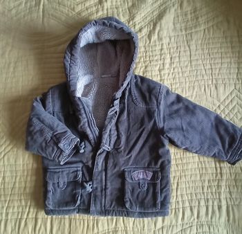 Manteau velours côtelé fourré capuche 3 ans