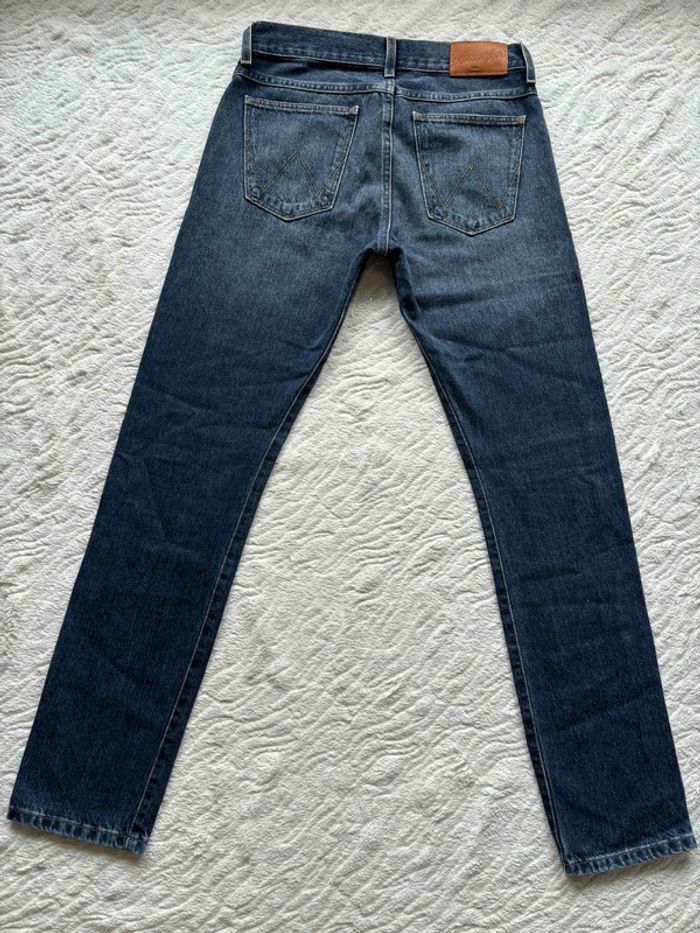 Jean Wrangler Larston bleu foncé délavé coupe slim tapered homme taille W28 38 M L32 - photo numéro 12