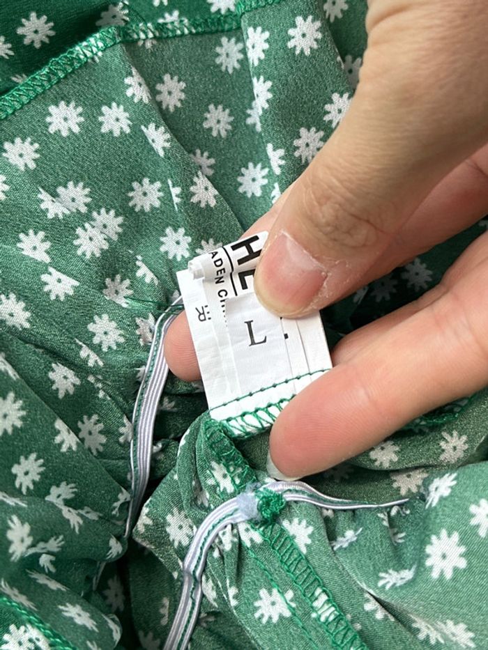 Haut à bretelles à nouer fleuri été SHEIN vert blanc - photo numéro 4