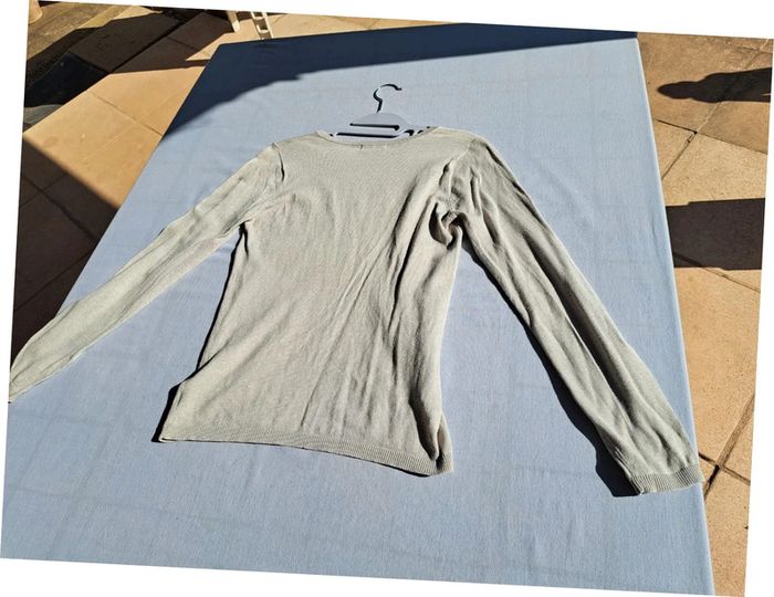 Pull col V Promod beige T2 - photo numéro 4
