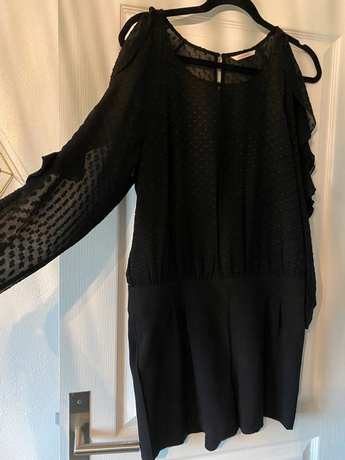 Combi short voilage noire Camaïeu