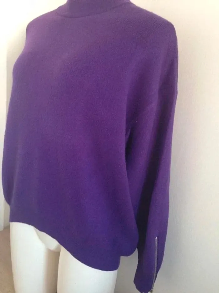 Pull ras du cou manches longues zippe oversize XS 34 Primark - photo numéro 3