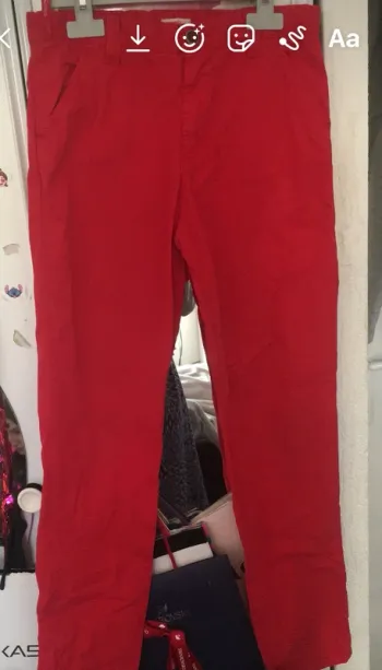 Pantalon slim rouge taille 12 ans du pareil au même