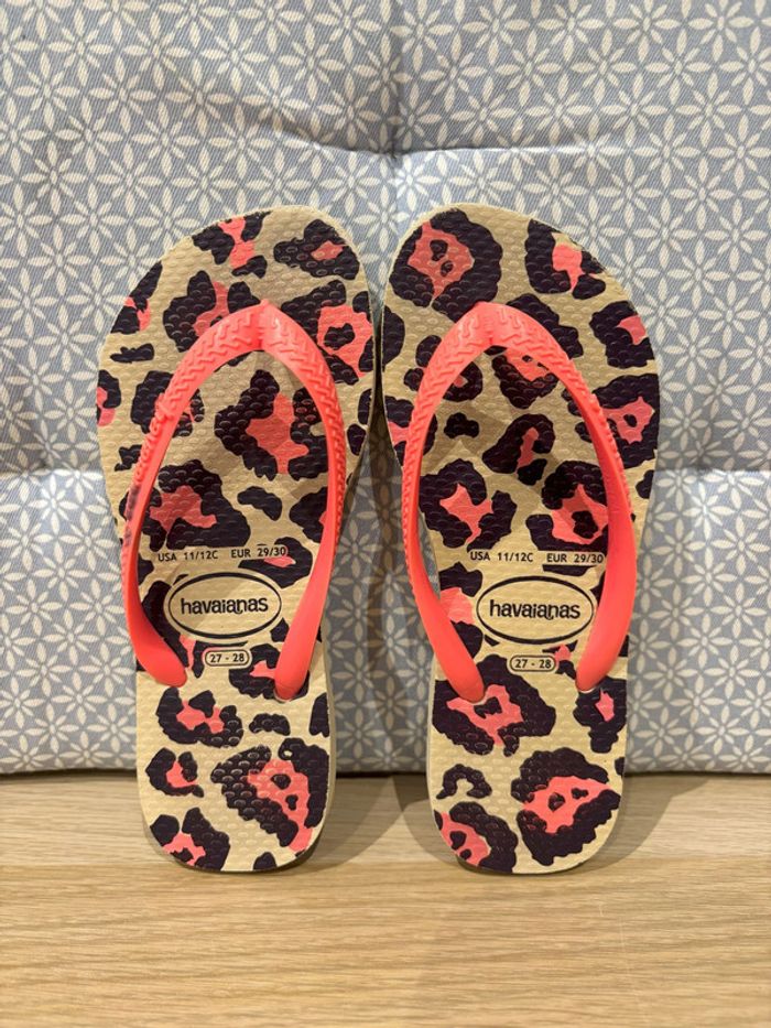 Paire de Claquettes "Léopard Rose" Pointure 29 / 30