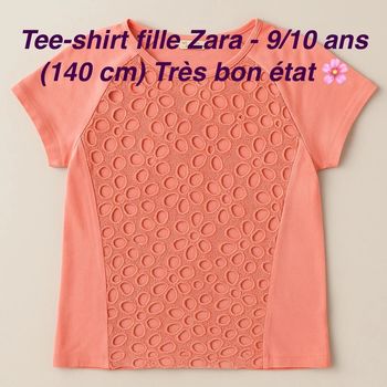 Tee-shirt fille Zara - 9/10 ans (140 cm) Très bon état 🌸