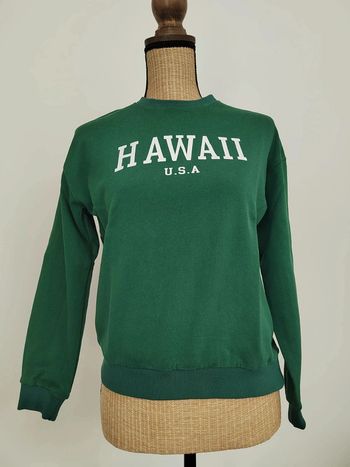 Sweat avec écriture Hawaii U.S.A. Shein Taille 11 / 12 ans Vert Excellent état