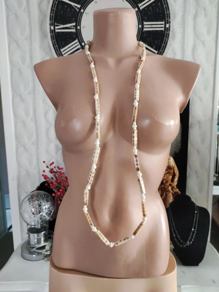 Sautoir couleur ivoire vintage - photo numéro 3