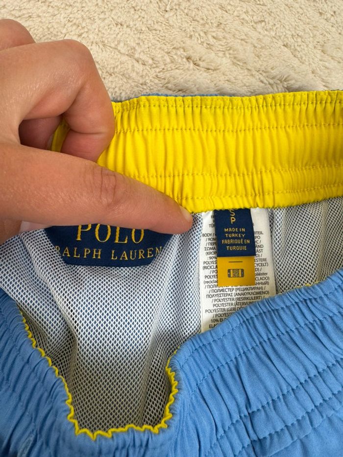 Short de Bain Ralph Lauren Bleu Uni Logo Brodé Neuf Taille S - photo numéro 8