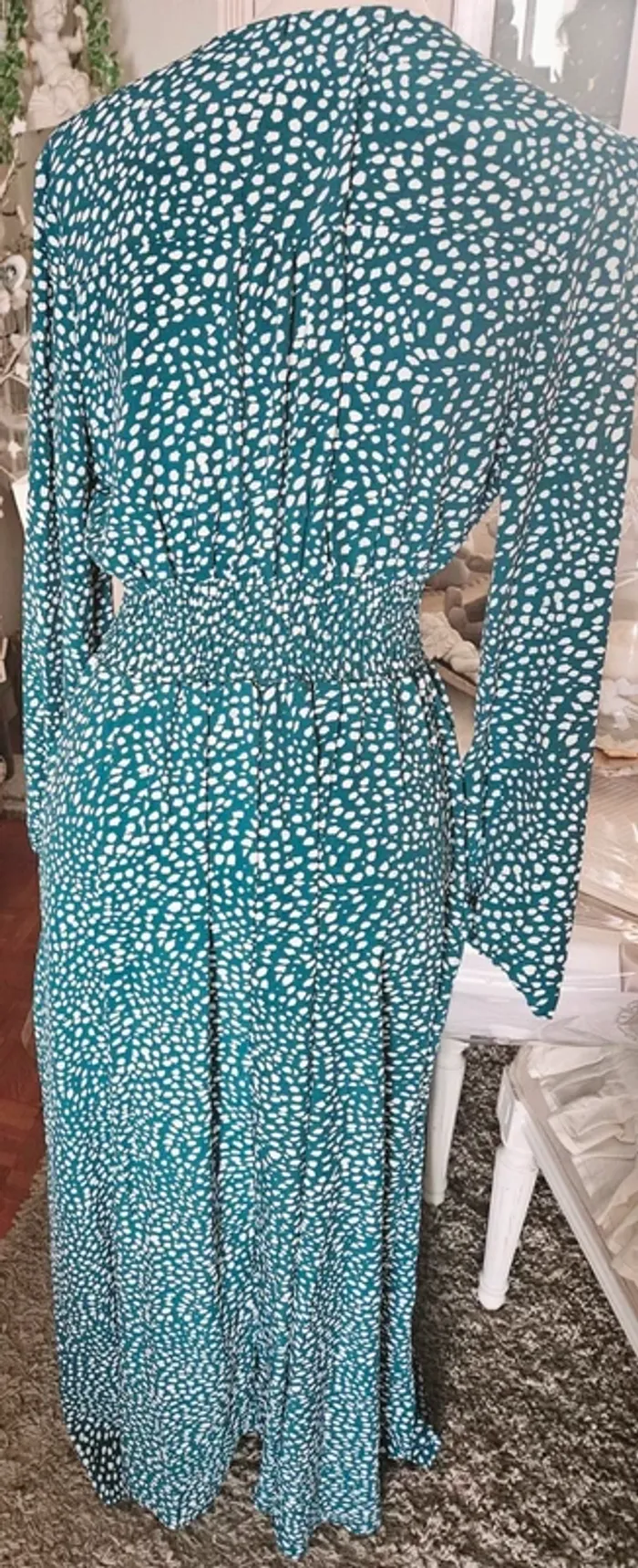 Robe longue verte blanche L'olive Verte Taille M/L Neuve - photo numéro 5