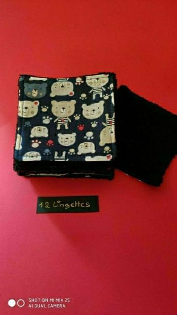 11 lingettes lavables, neuf..