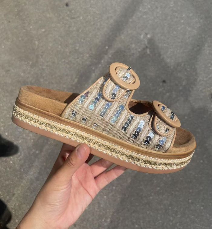Sandales compensés à sequins