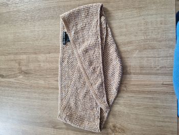 Écharpe/Cache-col Tricoté Croisé (Type Snood) Beige & Marron Chiné - Black Colour