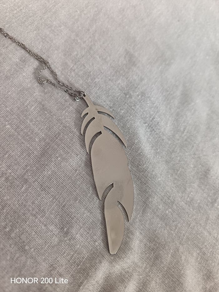 Collier plume argenté - photo numéro 10