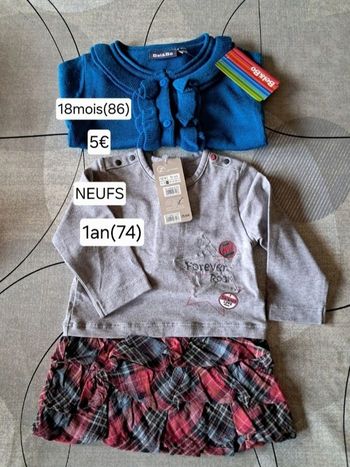 Ensemble NEUF pour fille  robe 1 an et gilet 18 mois