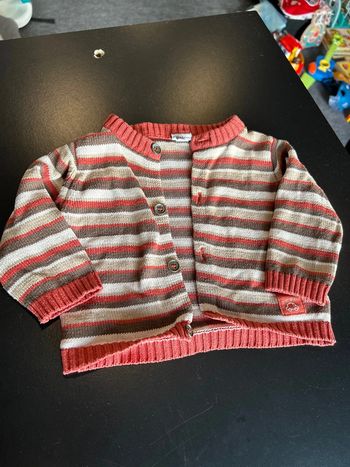 Gilet boutonner rayé