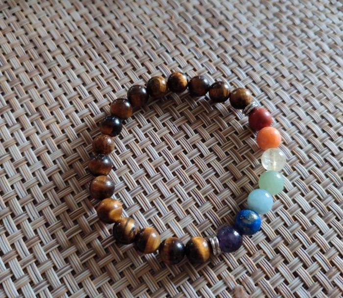 Bracelet 7 chakra oeil de tigre