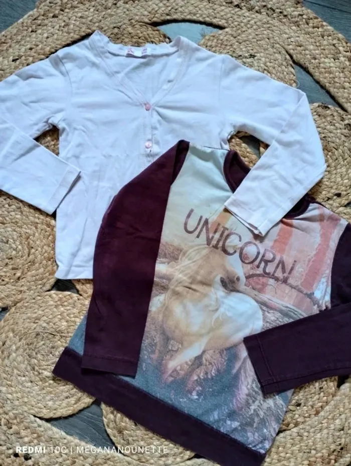 🦄 Ensemble Fille 4 Ans Blouse Licorne + Gilet DPAM 💖 - photo numéro 2