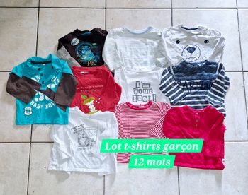 Lot t-shirts garçon 12 mois