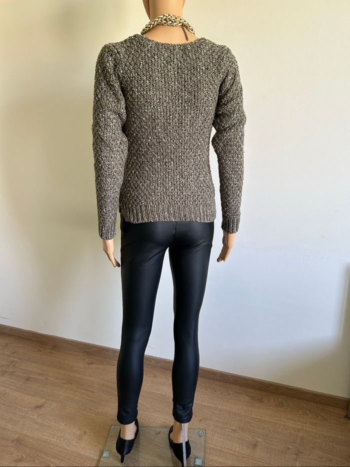 Pull gris vert à manches longues Bonobo taille XS bon état - photo numéro 6