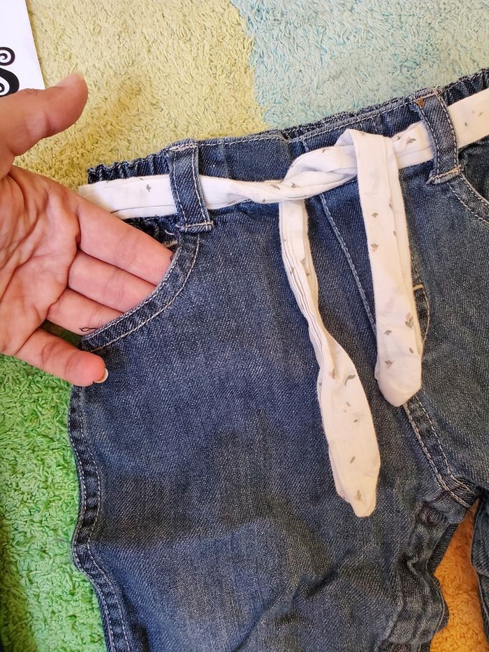 Lot 2 pantalons jean - fille - 12 mois - TBE - photo numéro 6