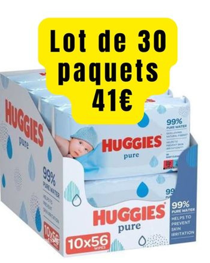 30 paquets de lingettes Huggies