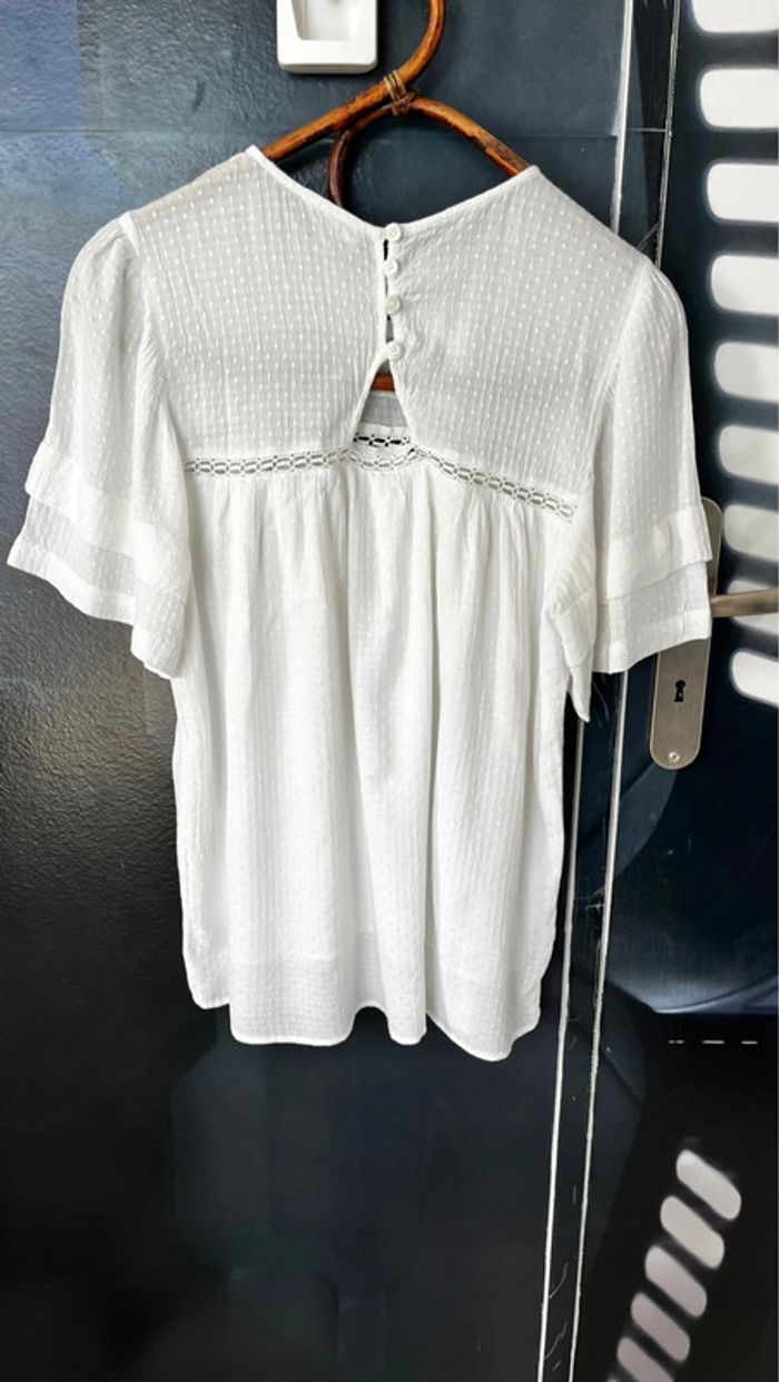 Blouse ample avec dentelle écrue Abi - photo numéro 3