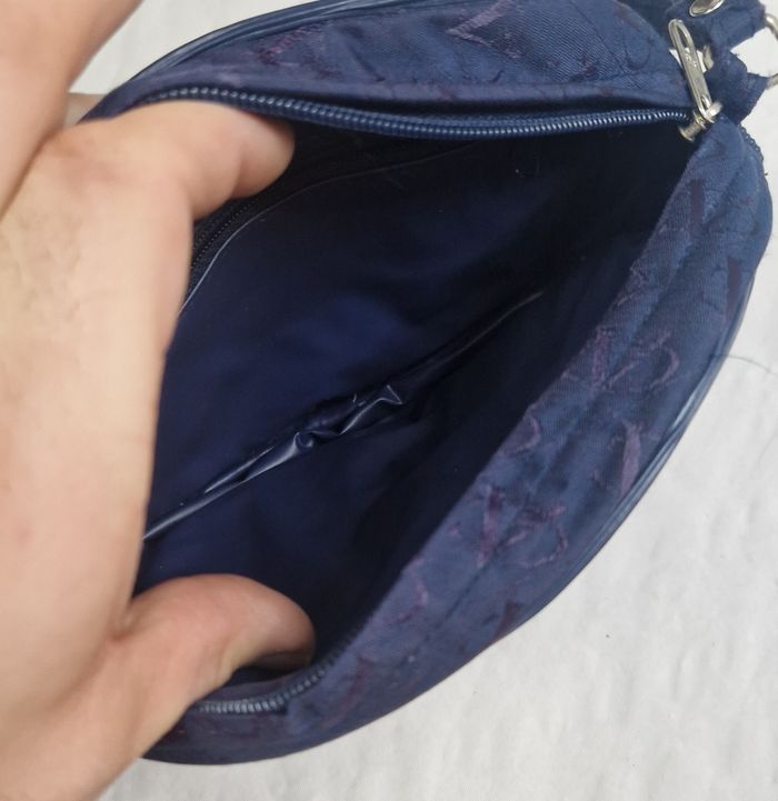 Petit sac à main bandoulière , vintage , bleu marine - photo numéro 6