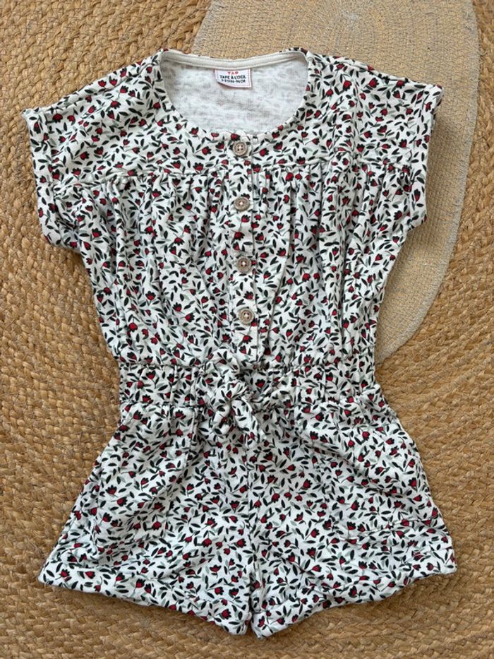 Combishort beige fleurs TAO tape à l’œil 2 / 3 ans - photo numéro 2