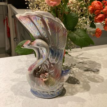 Ancien vase cygne 25 cm